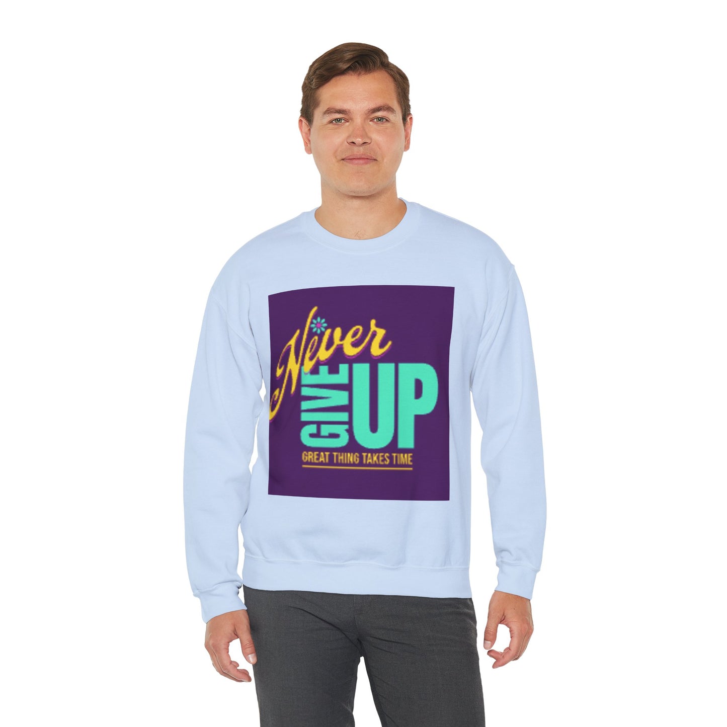 NEVER GIVE UP-Unisex Heavy Blend™ Crewneck Sweatshirt