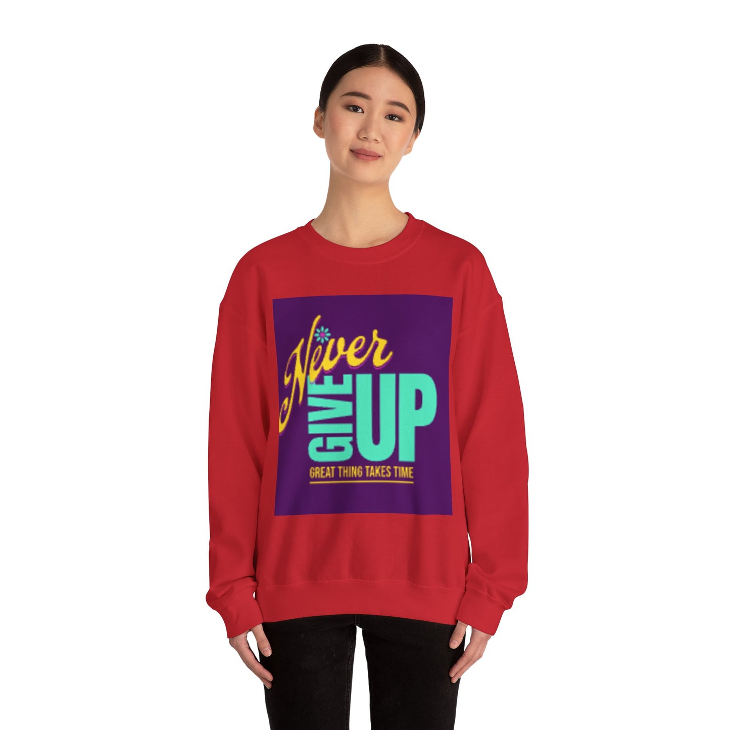 NEVER GIVE UP-Unisex Heavy Blend™ Crewneck Sweatshirt