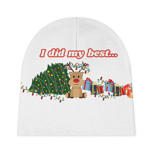 Baby Beanie - "I Did My Best" Christmas Theme for Infants