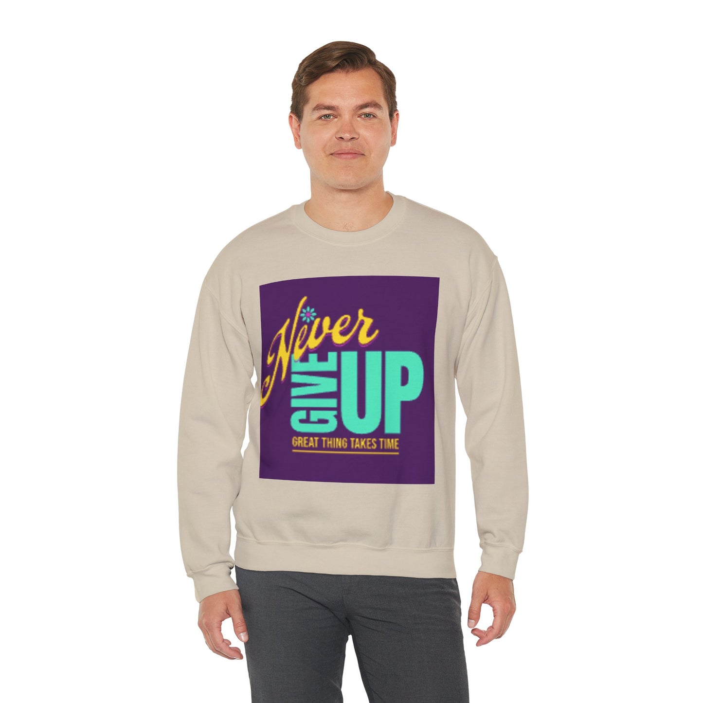 NEVER GIVE UP-Unisex Heavy Blend™ Crewneck Sweatshirt