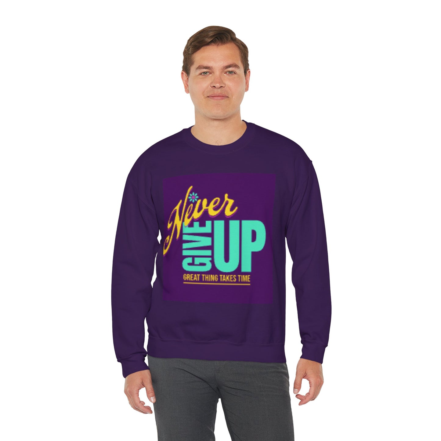 NEVER GIVE UP-Unisex Heavy Blend™ Crewneck Sweatshirt