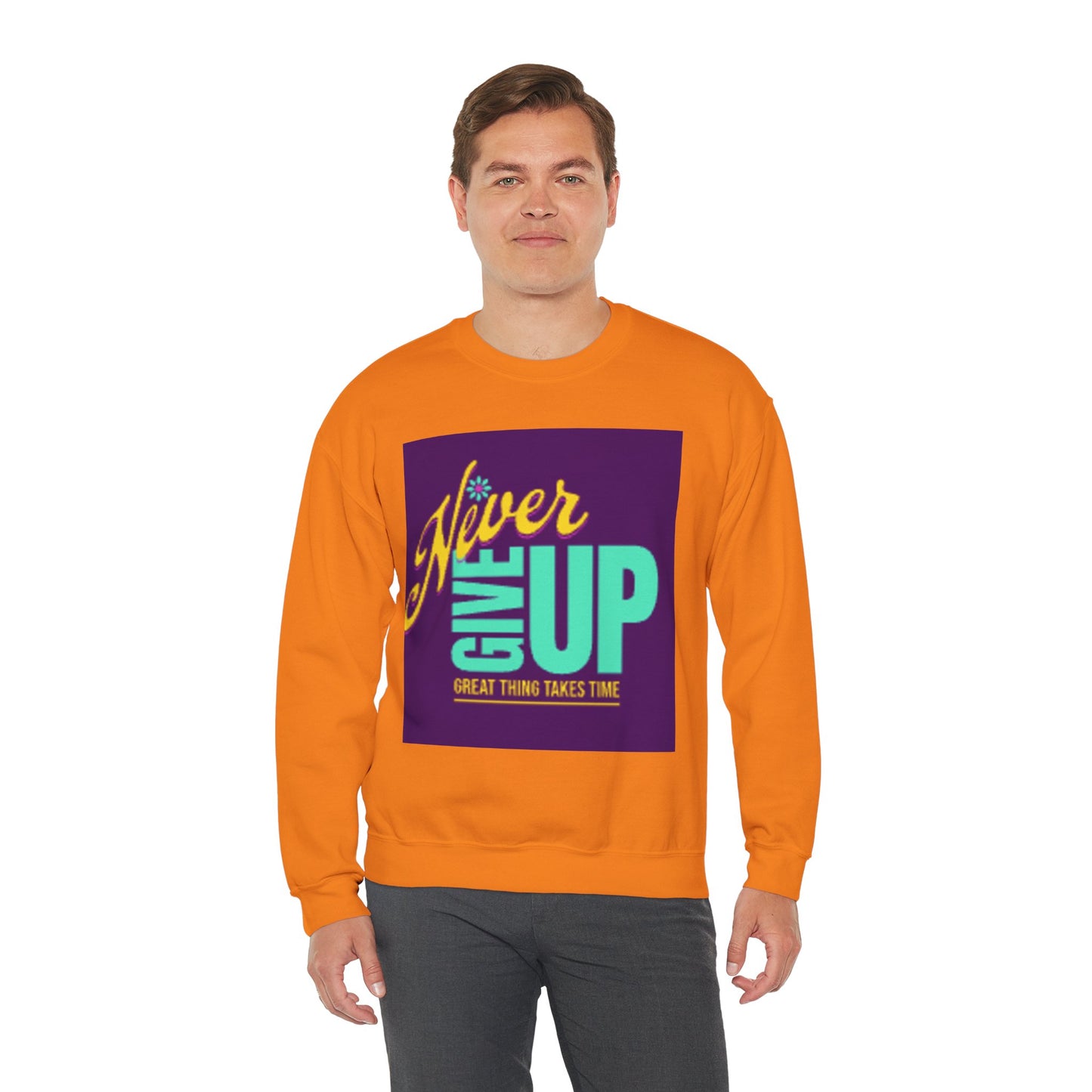 NEVER GIVE UP-Unisex Heavy Blend™ Crewneck Sweatshirt