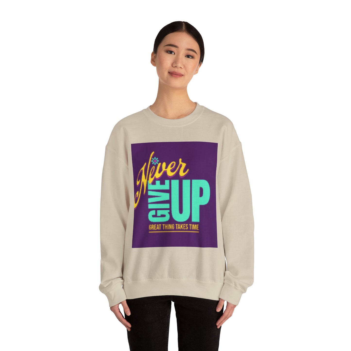 NEVER GIVE UP-Unisex Heavy Blend™ Crewneck Sweatshirt