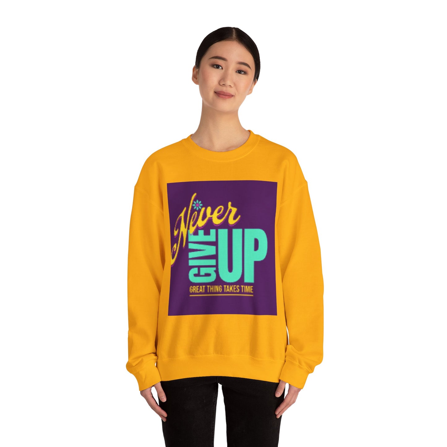 NEVER GIVE UP-Unisex Heavy Blend™ Crewneck Sweatshirt