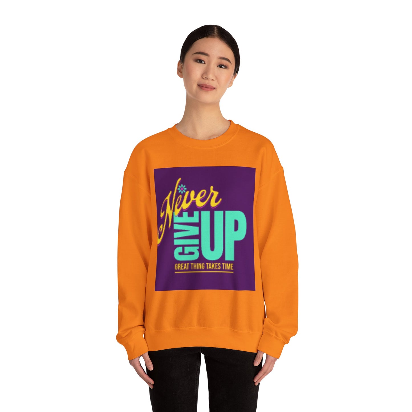 NEVER GIVE UP-Unisex Heavy Blend™ Crewneck Sweatshirt