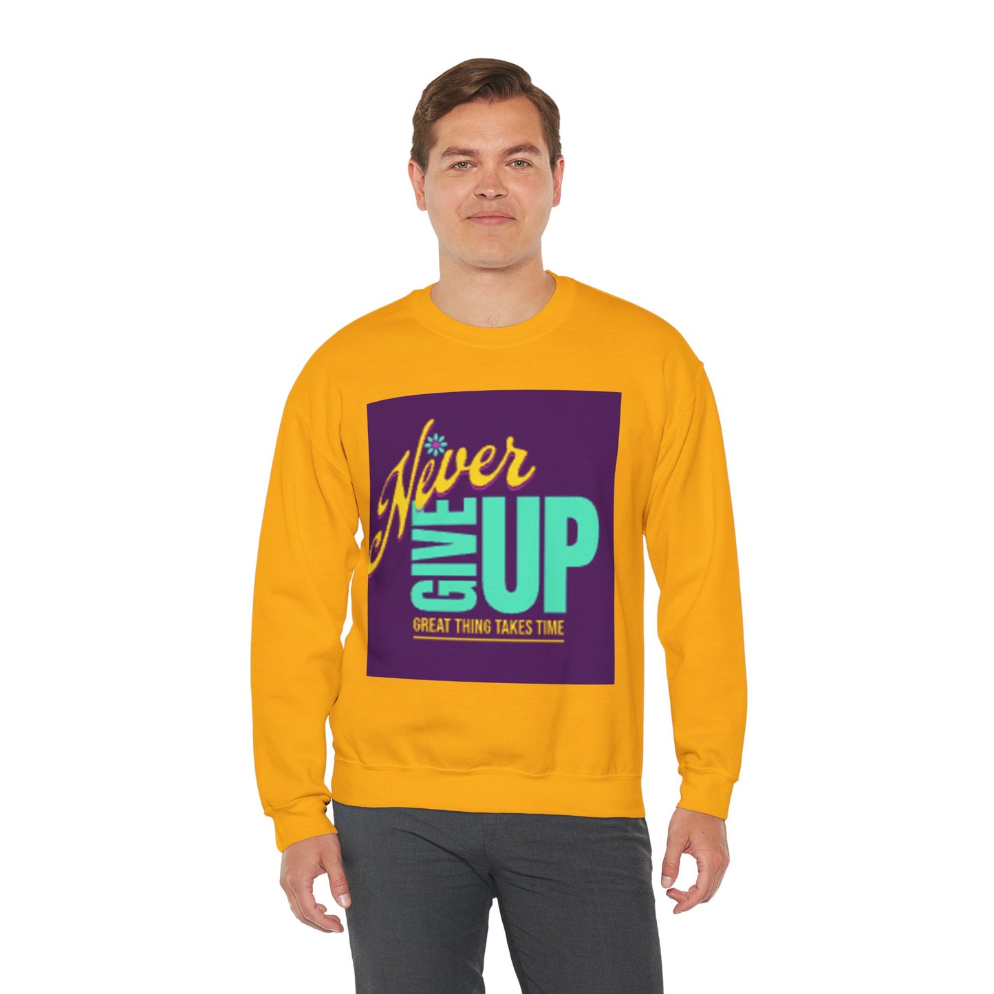 NEVER GIVE UP-Unisex Heavy Blend™ Crewneck Sweatshirt