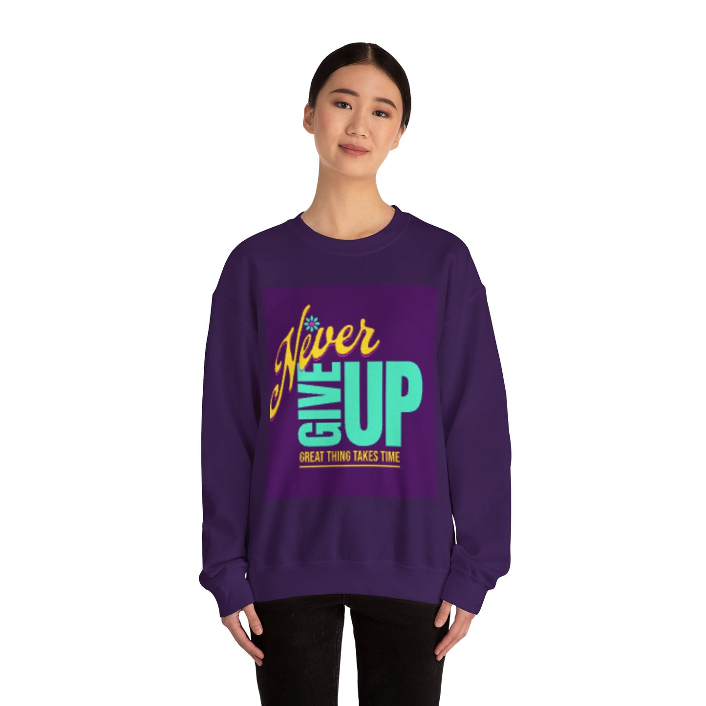 NEVER GIVE UP-Unisex Heavy Blend™ Crewneck Sweatshirt