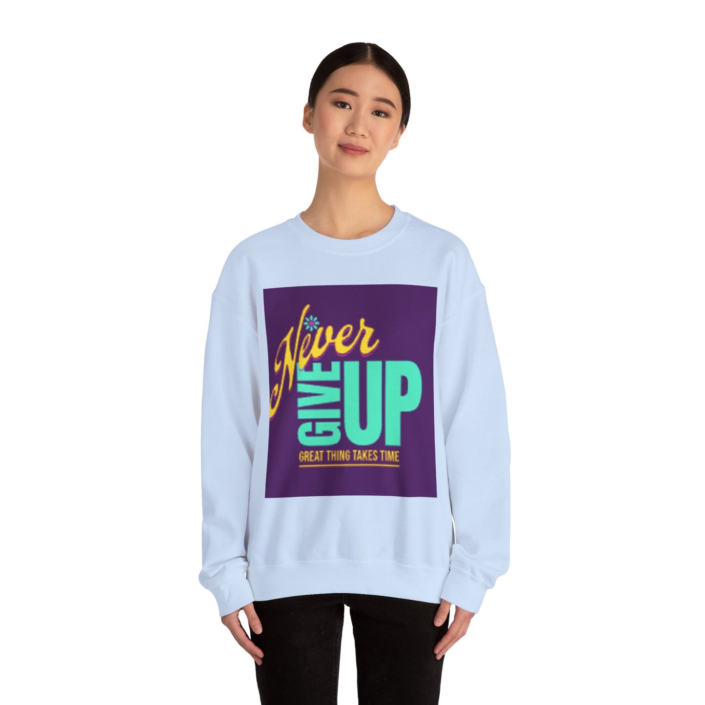 NEVER GIVE UP-Unisex Heavy Blend™ Crewneck Sweatshirt