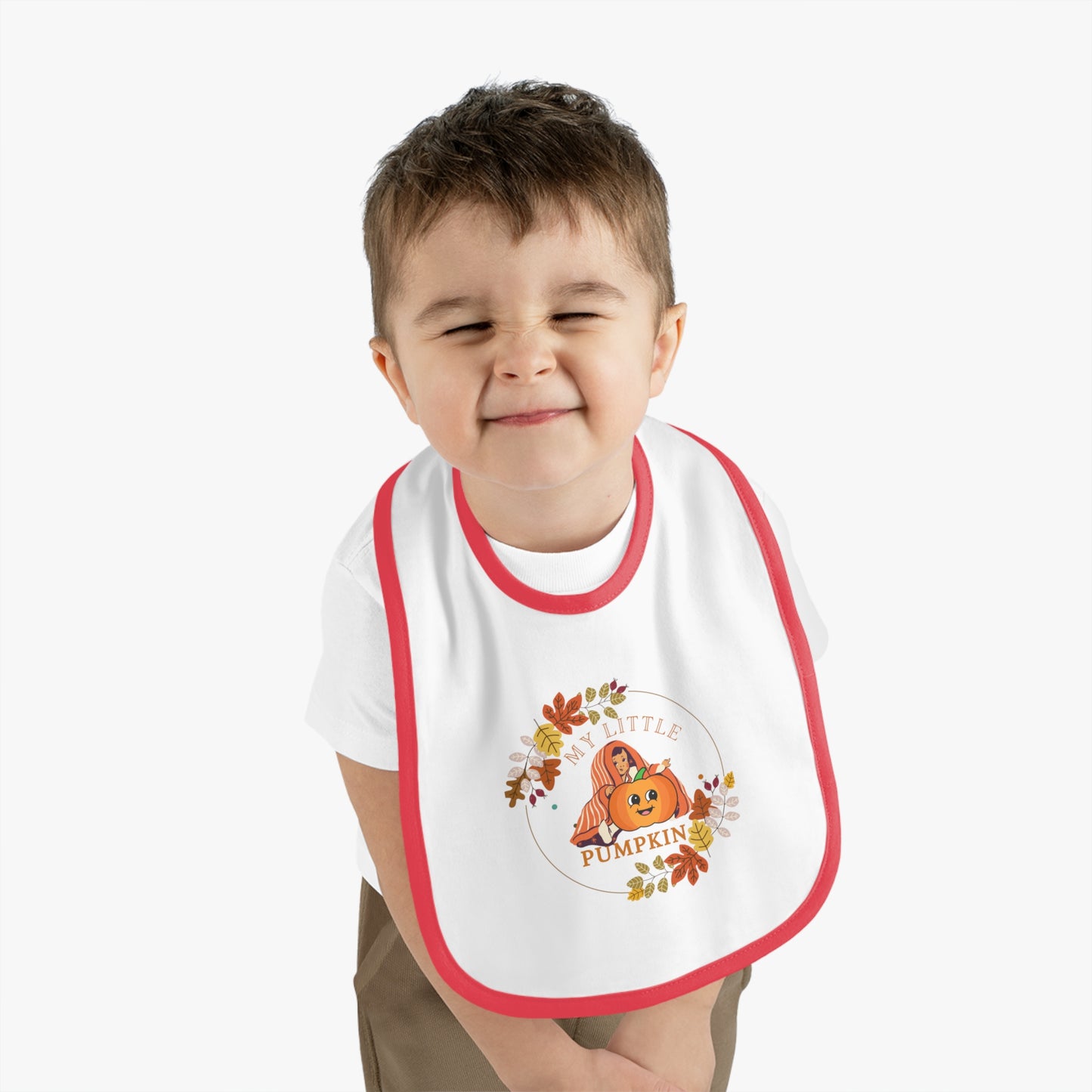 Baby Contrast Trim Jersey Bib