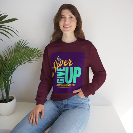 NEVER GIVE UP-Unisex Heavy Blend™ Crewneck Sweatshirt