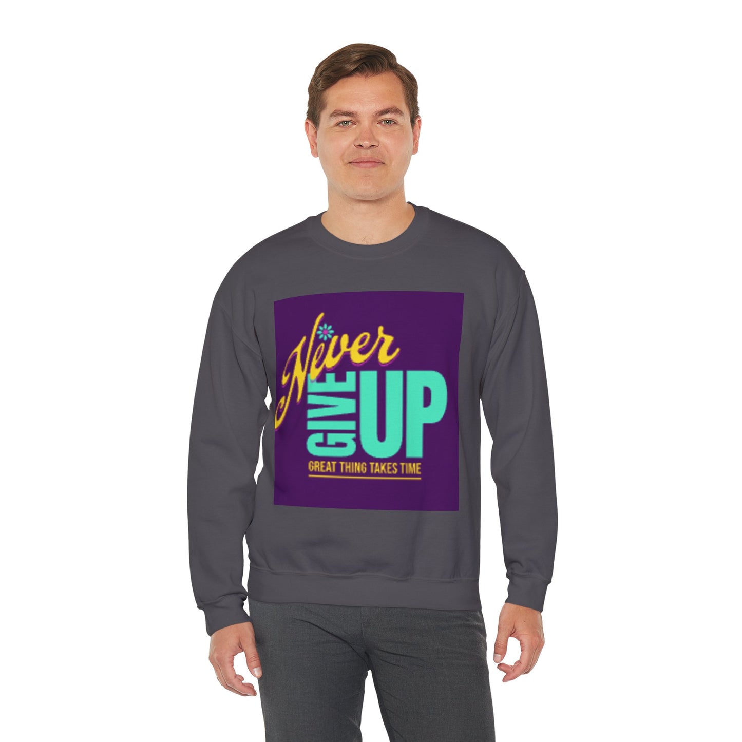 NEVER GIVE UP-Unisex Heavy Blend™ Crewneck Sweatshirt