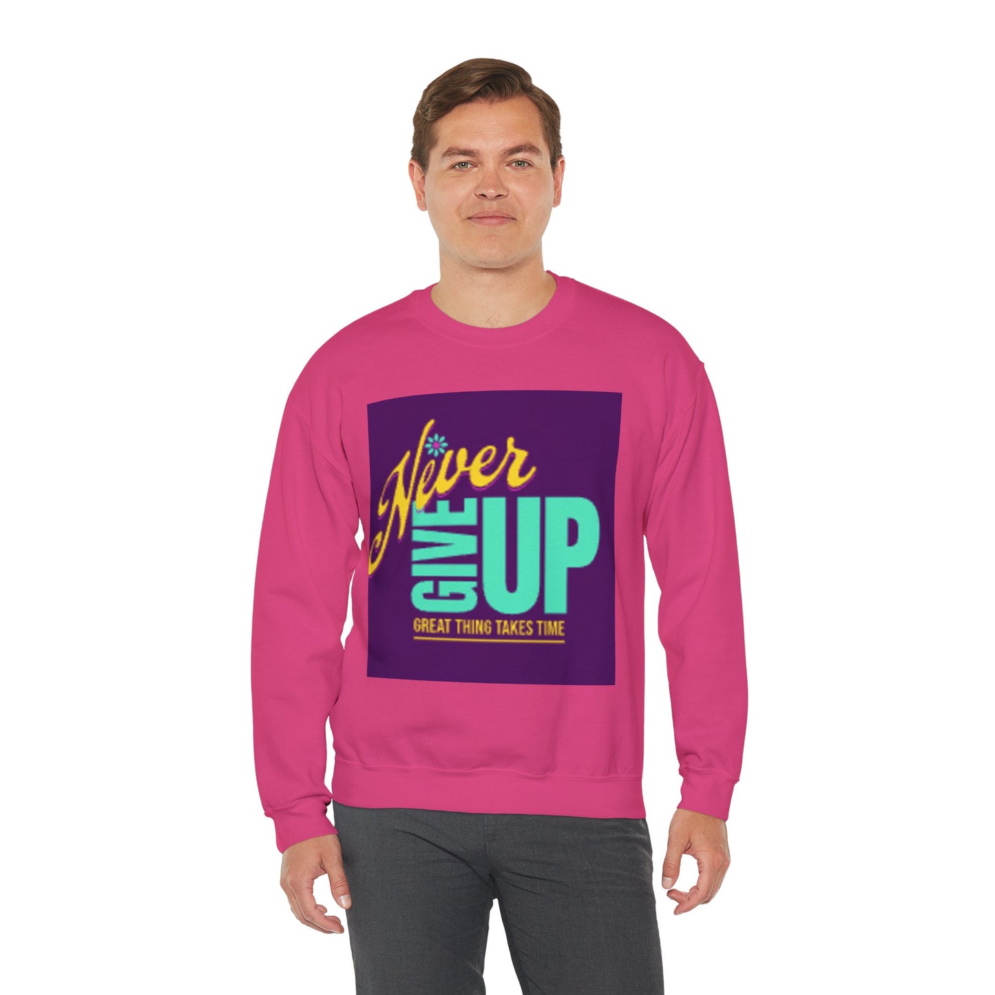 NEVER GIVE UP-Unisex Heavy Blend™ Crewneck Sweatshirt