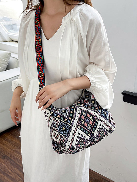 Geometric Adjustable Strap Crossbody Bag