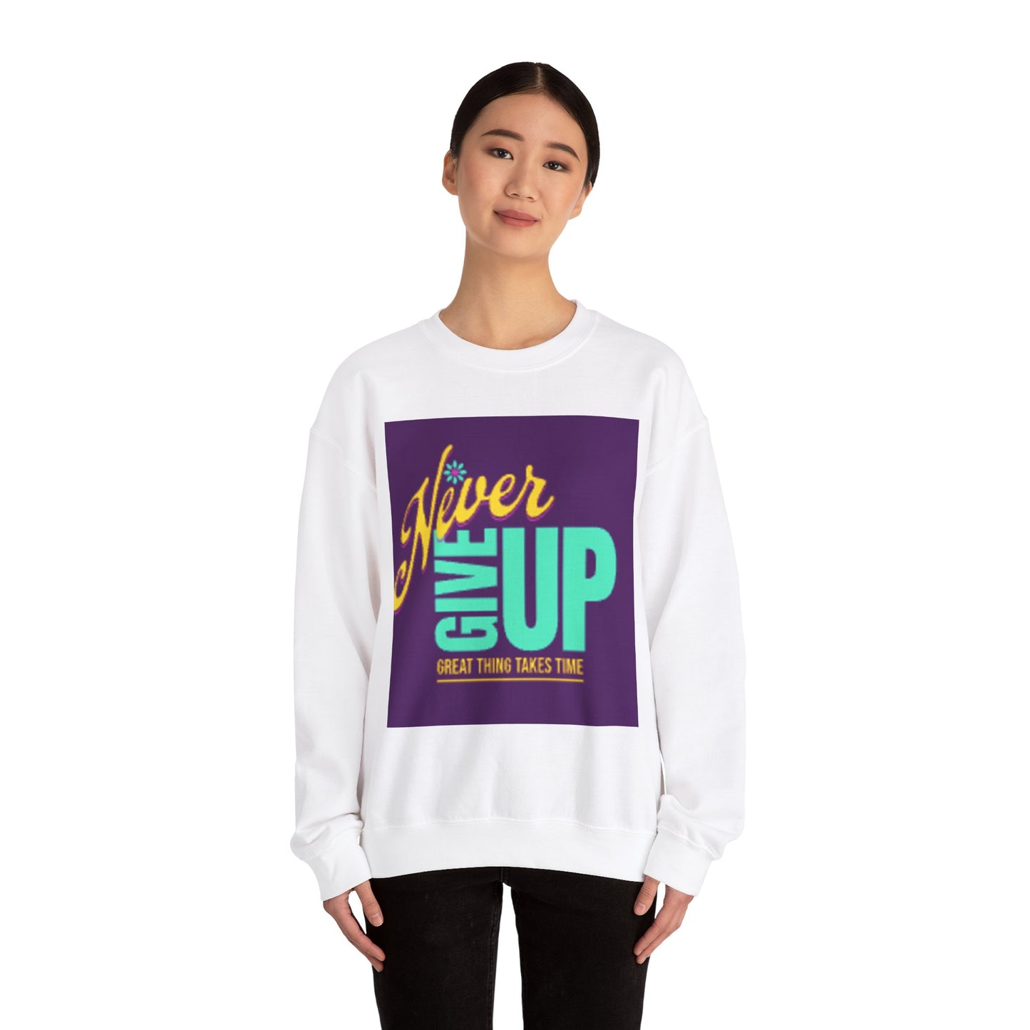 NEVER GIVE UP-Unisex Heavy Blend™ Crewneck Sweatshirt