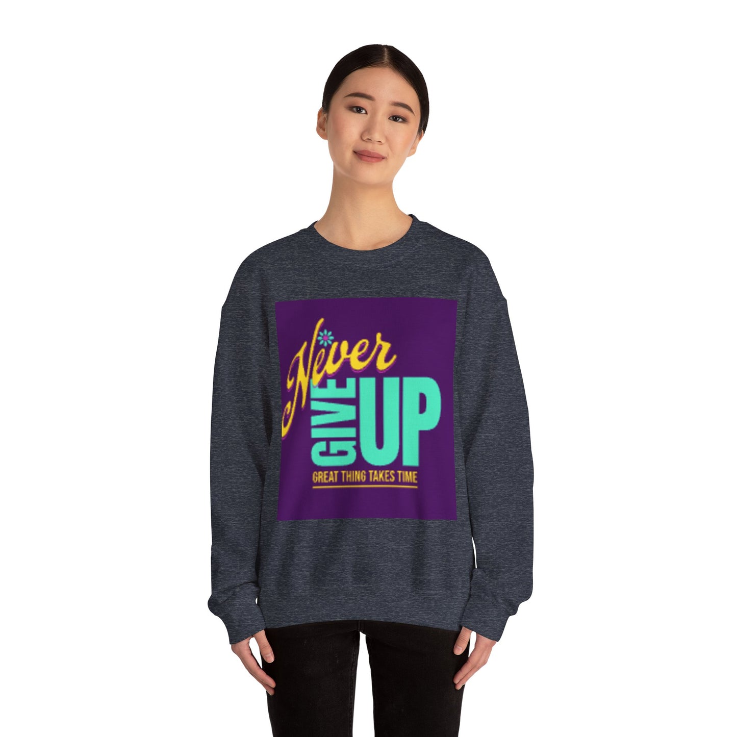 NEVER GIVE UP-Unisex Heavy Blend™ Crewneck Sweatshirt