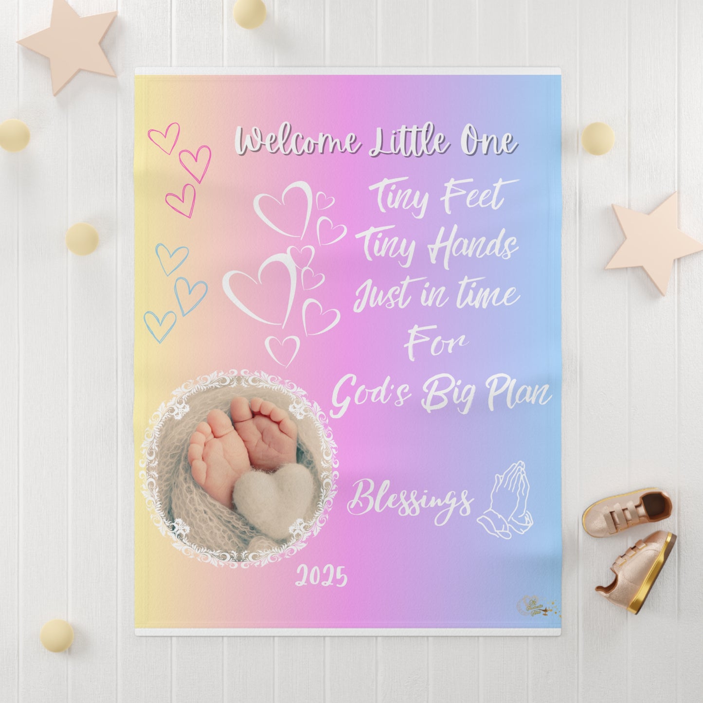 Welcome Little One Soft Fleece Baby Blanket - Perfect for New Parents & Baby Showers