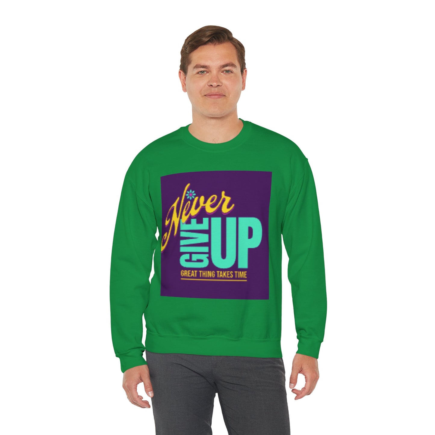 NEVER GIVE UP-Unisex Heavy Blend™ Crewneck Sweatshirt