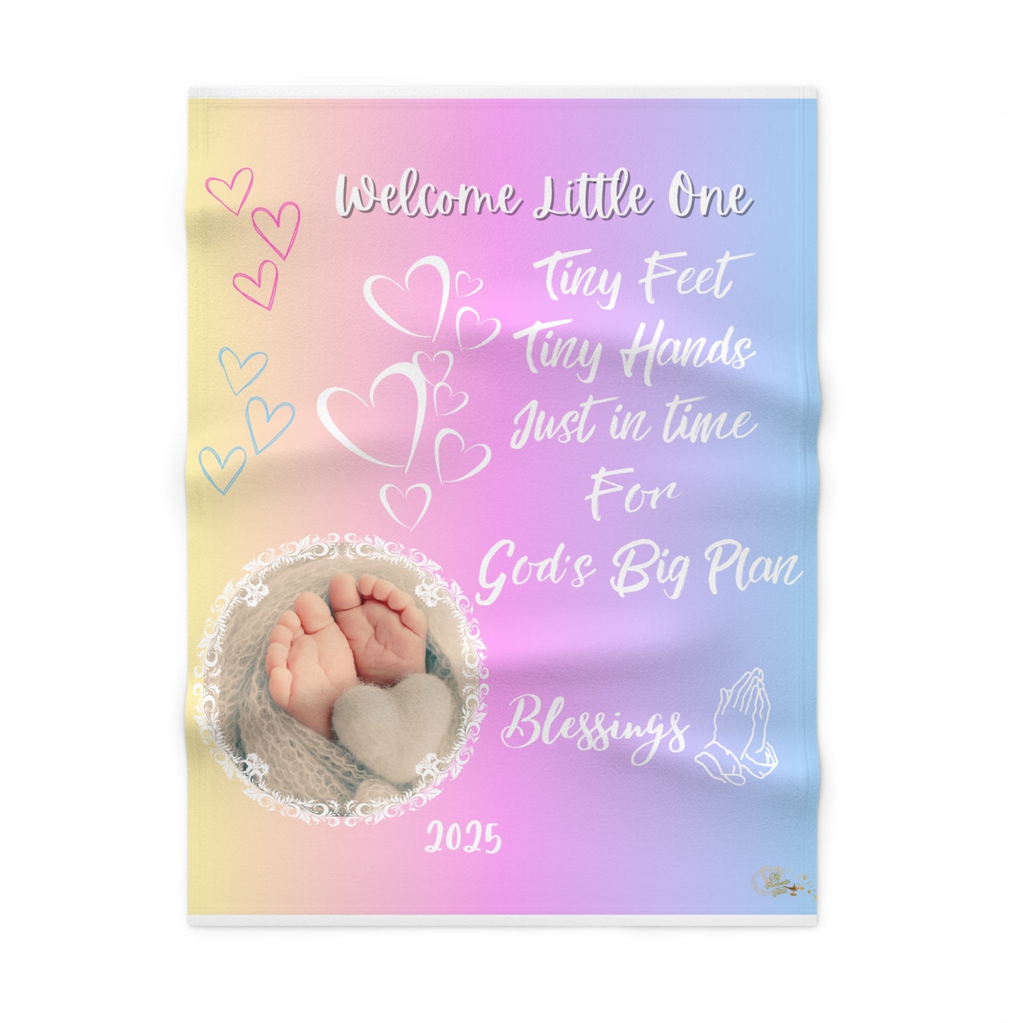 Welcome Little One Soft Fleece Baby Blanket - Perfect for New Parents & Baby Showers