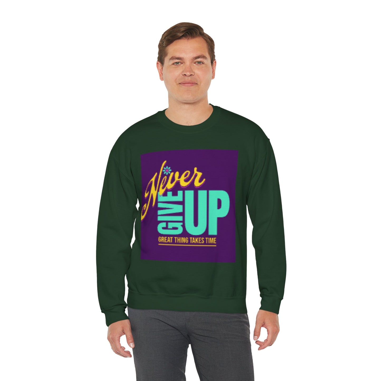 NEVER GIVE UP-Unisex Heavy Blend™ Crewneck Sweatshirt