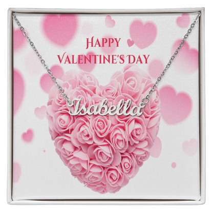 Valentine Hearts Personalized Name Necklace