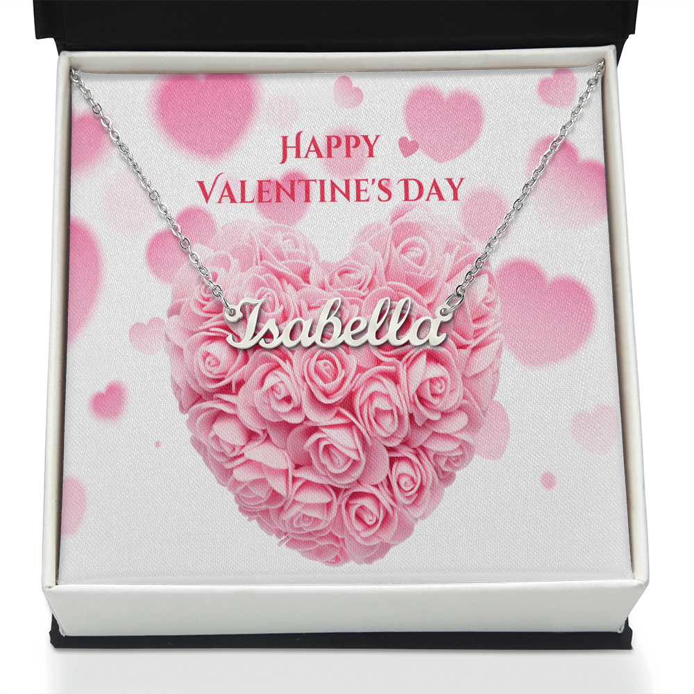 Valentine Hearts Personalized Name Necklace