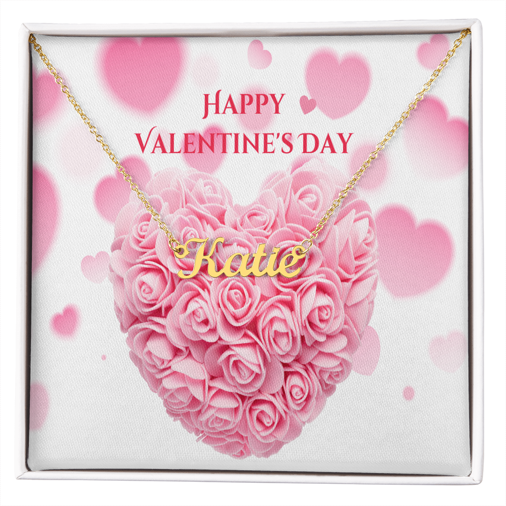 Valentine Hearts Personalized Name Necklace