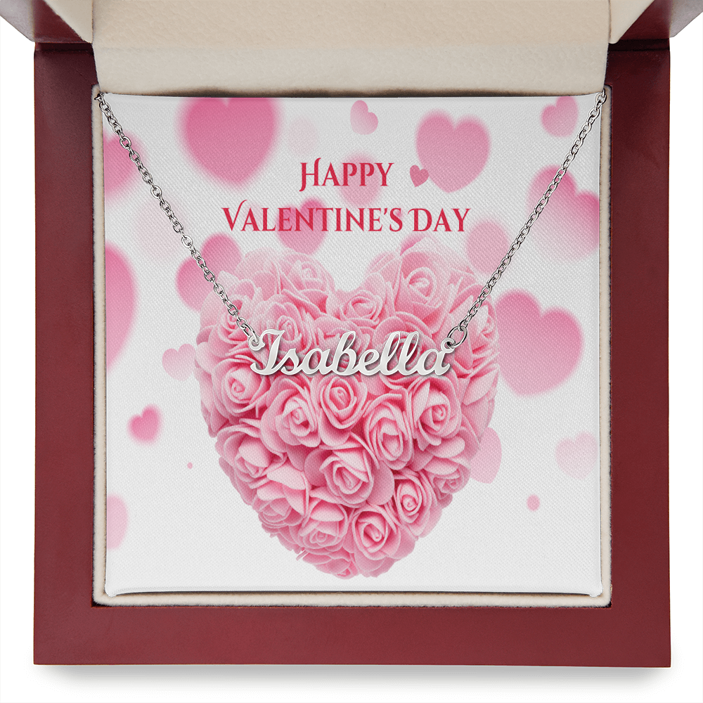 Valentine Hearts Personalized Name Necklace