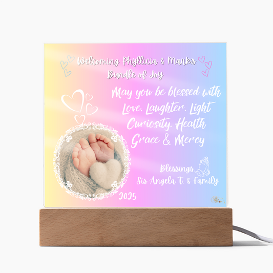 Welcome Bundle of Joy Acrylic Light