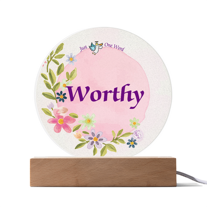 Worthy Acrylic Light-Wooden Base-Electric or Battery Operated