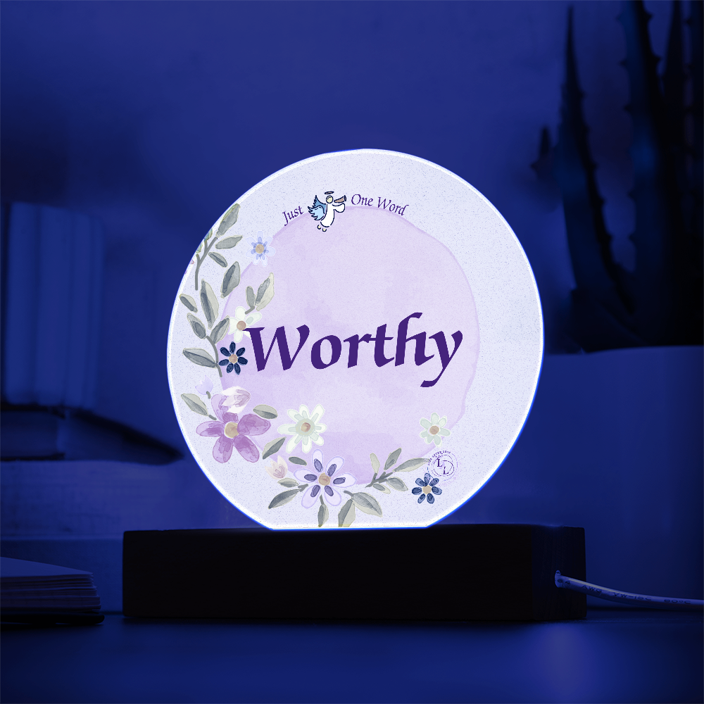 Worthy Acrylic Light-Wooden Base-Electric or Battery Operated