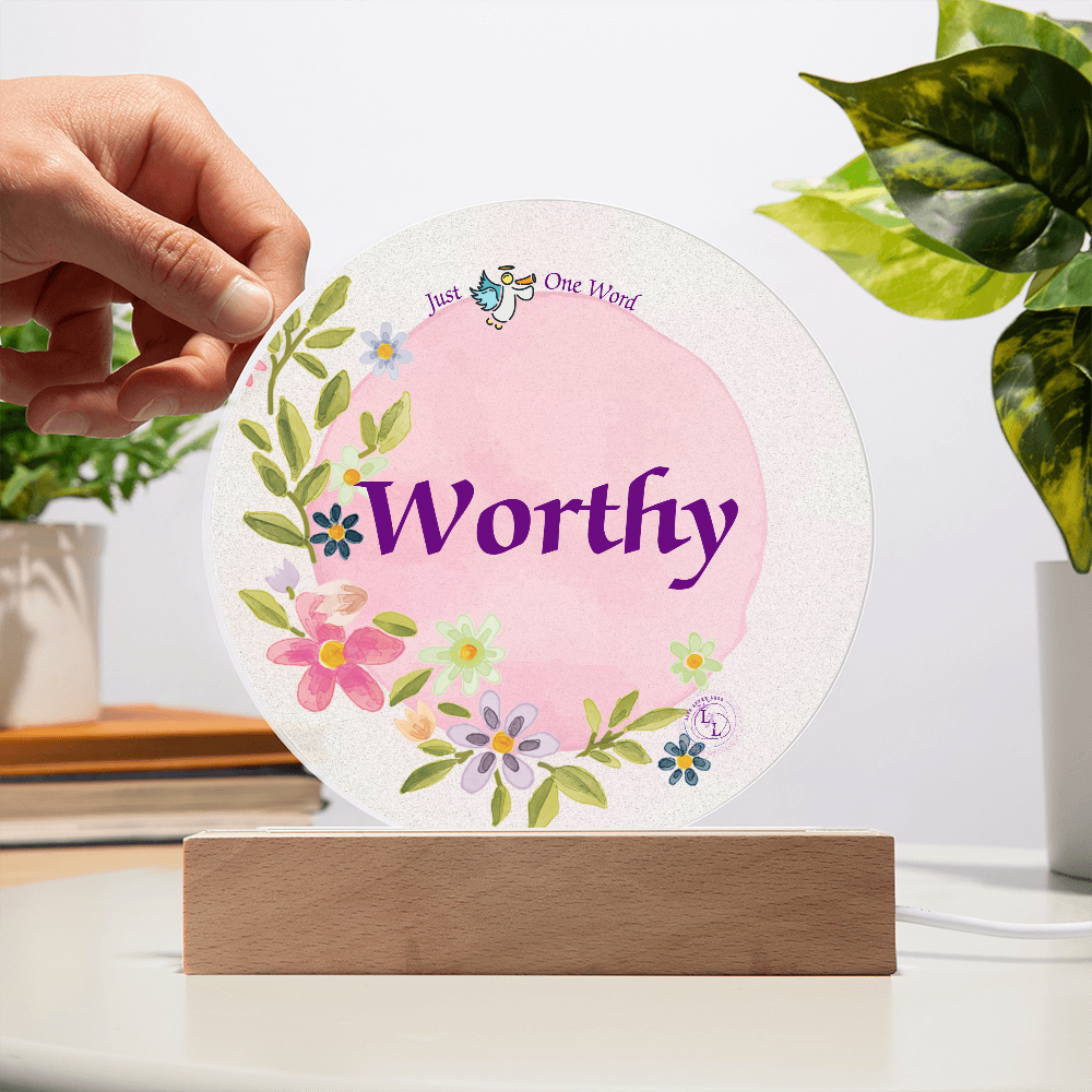 Worthy Acrylic Light-Wooden Base-Electric or Battery Operated