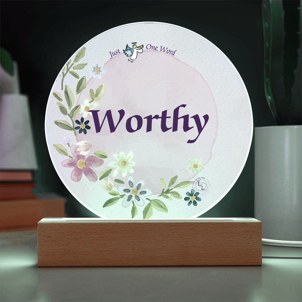 Worthy Acrylic Light-Wooden Base-Electric or Battery Operated