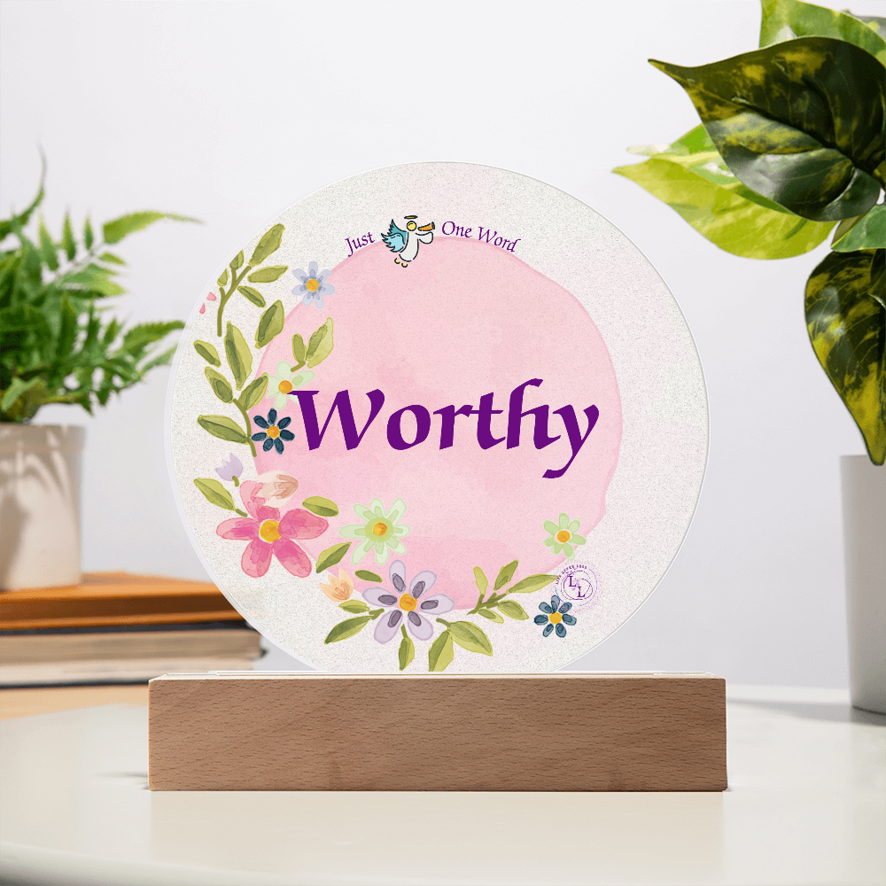 Worthy Acrylic Light-Wooden Base-Electric or Battery Operated