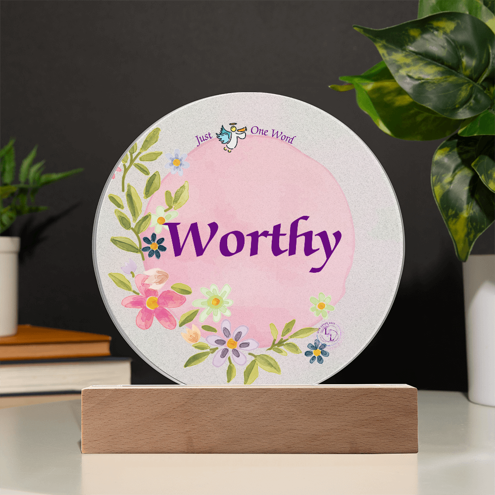 Worthy Acrylic Light-Wooden Base-Electric or Battery Operated