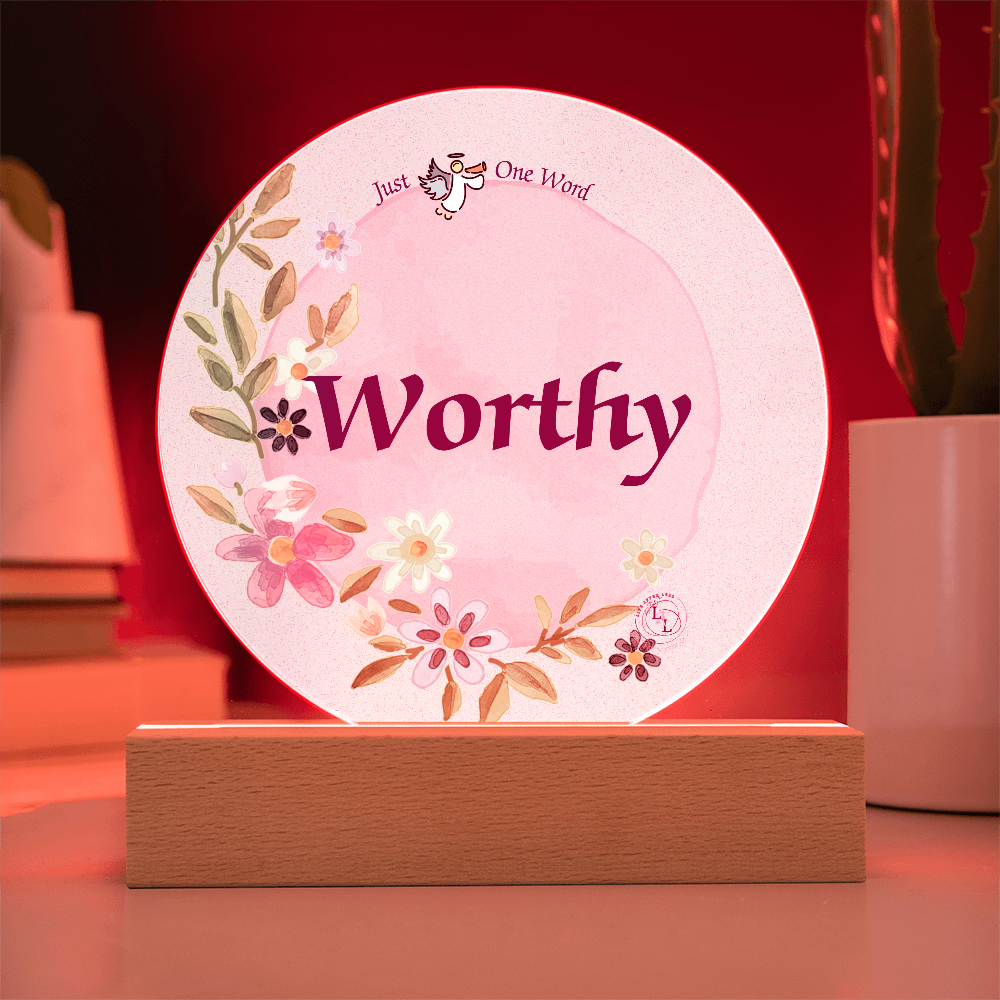 Worthy Acrylic Light-Wooden Base-Electric or Battery Operated