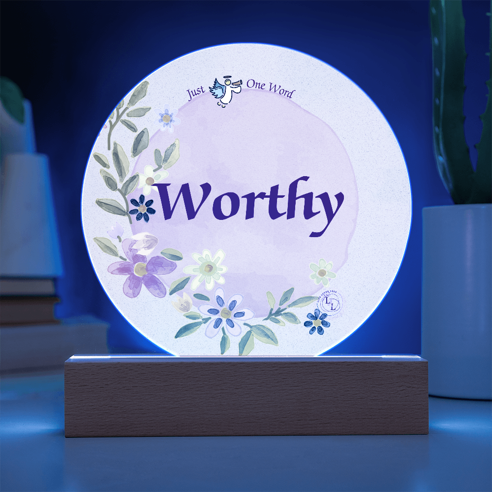 Worthy Acrylic Light-Wooden Base-Electric or Battery Operated